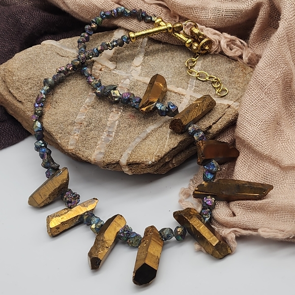 FP Designer Jewelry Emilie Shapiro Frozen Fire Path Gold Pyrite Raw Rock Nuggets - Picture 13 of 14